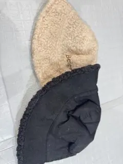 バケットハット２個セット(秋冬用)ブラック&ベージュ