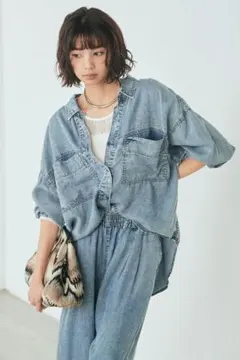 【数量限定SALE】2点SET テンセルデニムシャツ+パンツ ESICA同型