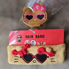 日焼けハローキティ ヘアバンド＆チャームポーチ