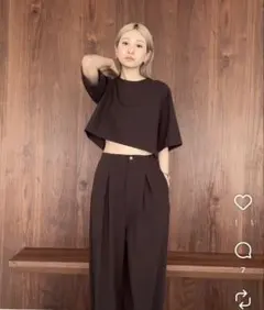 【RIM.ARK】Cropped box tops ブラック　36のサムネイル