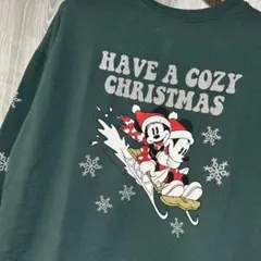 新品 ディズニー　ミッキー　ミニー　ソリ　トレーナー　Ｌ　クリスマス　サンタ