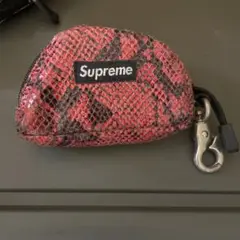 Supreme コインケース 赤黒　パイソン柄