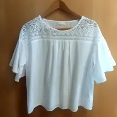 earth music＆ecology レースブラウス 白