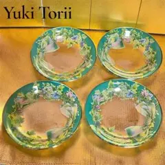 YUKI TORII ユキトリイ ガラスプレート 4枚セット 金縁 リボンのサムネイル