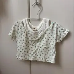 値下げ！mollybin 肩出しレイヤードトップス　L(110cm) 韓国のサムネイル