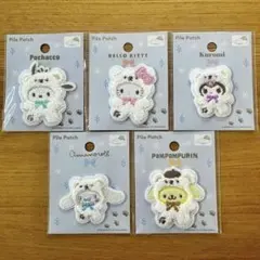 サンリオ キャラクターアイロンワッペン 5種類セット 入園準備 入学 シール