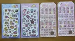 シールセット　かたい凹まないシール2枚、ドロップブロックタイルシール2枚　ラスト