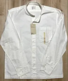 【新品未使用】無印良品 スタンドカラーシャツ 長袖 ホワイト Lサイズのサムネイル