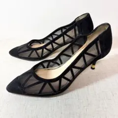 極美品★nouer ヌエール パンプス シアー チュール ポインテッドトゥのサムネイル