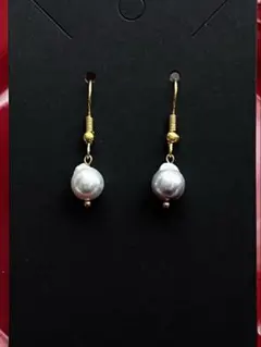 イベント限定価格　あこや真珠　ナチュラルグレー　ナチュラルブルー　ピアス