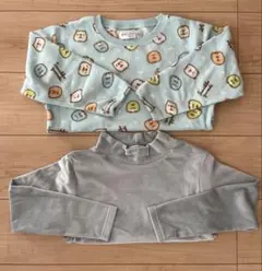 【2枚組】すみっコぐらしフリース・暖かハイネックトップス size 120