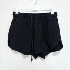 ワイルドフェイブル ショートパンツ 切りっぱなし 無地 S 黒 綿 部屋着