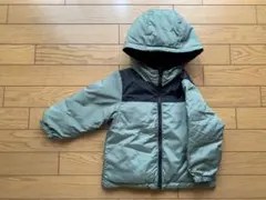 【新品未使用】グローバルワーク　フード付ブラック×カーキ　中綿コート 100cm