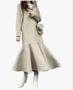 J-Scott フード付きベージュワンピース　ˎˊ˗