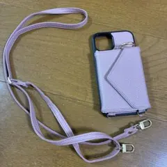 ショルダー付き iPhone13ケース ピンク ミラー付きのサムネイル