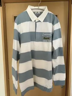 LACOSTE 長袖ポロシャツ 青白ストライプ サイズ5 - メルカリ