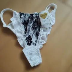 peek-a-boo Tバック Mサイズ ホワイト ブラックのサムネイル