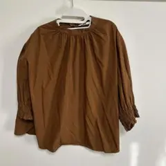 ユニクロ ブラウン シャーリング袖 ブラウス M