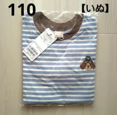 ⑮新品☆プティマイン 110 ボーダー 犬 男の子 長袖 カットソー