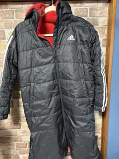 adidas フード付きダウンコート J150 黒