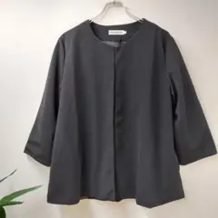 パンツスーツ　セットアップ　入学式　卒業式　ママコーデ　体型カバー　ブラック