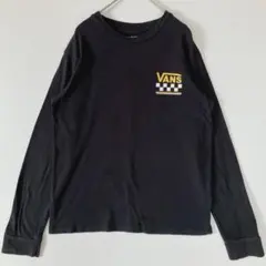 VANS ロンT 長袖Tシャツ バックプリント チェッカー柄 ブラック