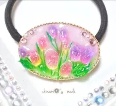 レジンヘアゴム チューリップPINK