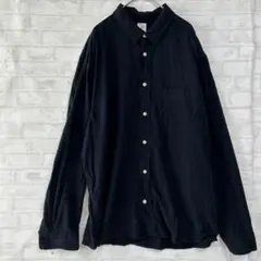 【H&M】濃紺 長袖シャツ Lサイズ 薄手 メンズ トップス a3463