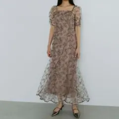 新品タグ付ANDRESD wave piping frare dress M