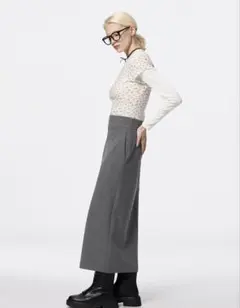 【新品・未使用】スリットナロースカートZ ダークグレー Lサイズ