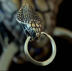 真鍮　 クリップ コブラの頭デザイン キーフック　キーホルダー