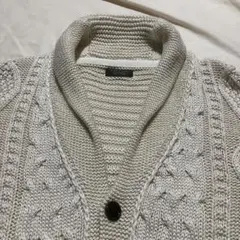 ZARAザラメンズLサイズクリーム色 ケーブル編み ニットカーディガン送料込み