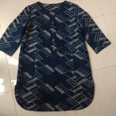 着物リメイク　絣チュニック