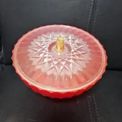 昭和レトロ  赤い 菓子器  菓子入れ  小物入れ  プラスチック製