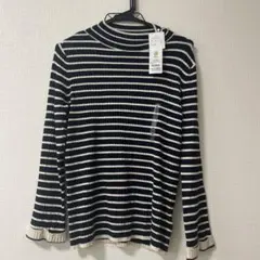 モックネック リブ編み セーター M