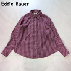 Eddie Bauer 長袖シャツ ストライプ 防シワ加工 コットン XLのサムネイル