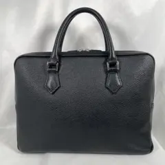 未使用品✨HushTug ハッシュタグ　レザーブリーフケース　シボ革　ブラック ブリーフケース ブラック – HushTug