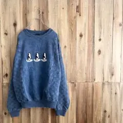 90s USA製 WEK THE WORLD ペンギン刺繍 スウェット 3