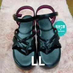 しまむら LL うさこま x Vele Farben サンダル ブラック 黒