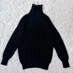 サンラメール　ウールアンゴラ混タートルネックニット　 ブラック　長袖◆A1187
