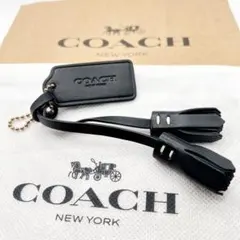 【COACH】コーチ タッセル　チャーム キーホルダー キーリング　ブラックのサムネイル