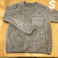 グレー ファーリーフリースジャケット ジッパーポケット付き