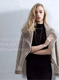 PINKY&DIANNE フェイクムートン ライダースジャケット サイズ38