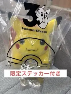ポケモン30周年記念 おかえり！ピカチュウ1/1　ぬいぐるみ 特典ステッカー付き