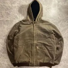 90s 00s カーハート　アクティブジャケット　ブラウン　フェード　USA