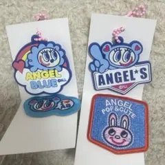 Angel Blue ラバーキーホルダー 刺繍シール セット