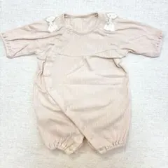 【60-70】女の子用 肩リボンロンパース
