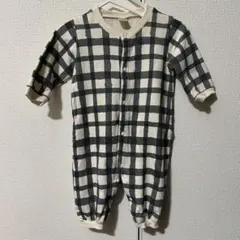 バースデイ tete a tete チェックロンパース　サイズ80