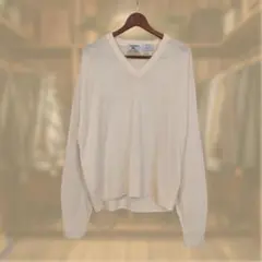 80s IZOD LACOSTE Vネック ニット 糸巻きタグ ロゴ無し