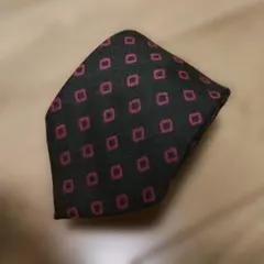FATTURA ネクタイ ブラック×ボルドー 小紋柄